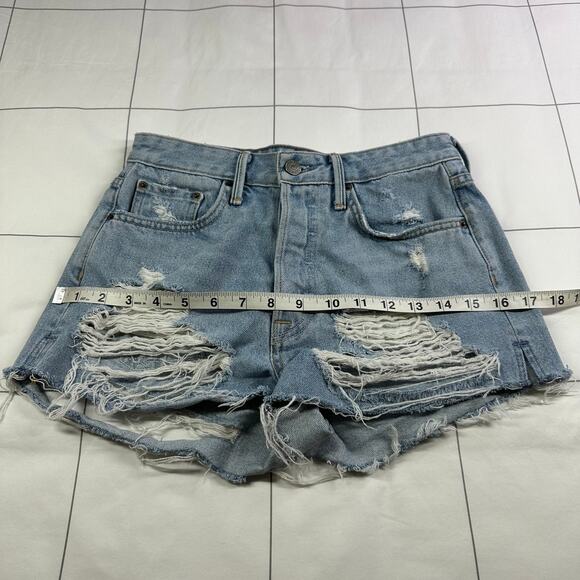 GRLFRND Denim Shorts Womens 25 Blue Cindy Distressed Night Fever Destroyed Boho - Picture 11 of 15